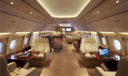 Interior of Airbus 318 Elite