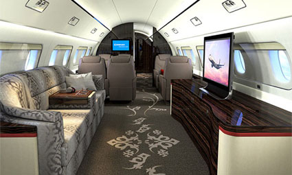 Interior of Embraer Lineage 1000