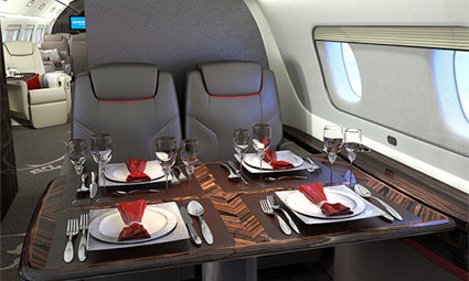 Interior of Embraer Lineage 1000