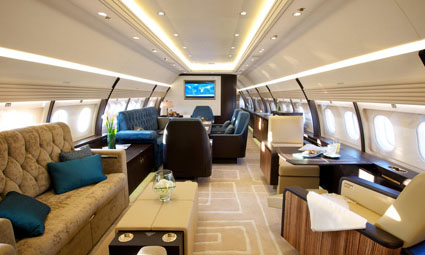 Interior of Airbus 319 Corporate Jet