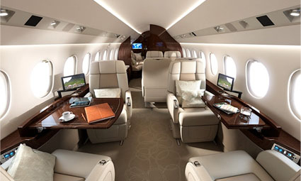 Interior of Falcon 900 DX