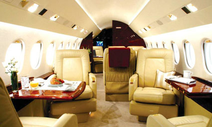 Interior of Falcon 900 DX