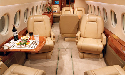 Interior of Falcon 900 EX