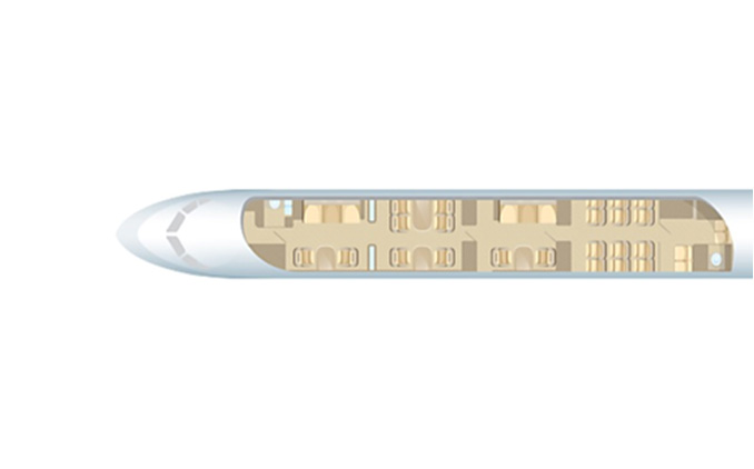 Floor plan of Fokker 100 VIP