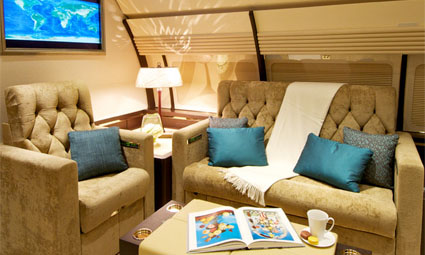 Interior of Airbus 320 Corporate Jet