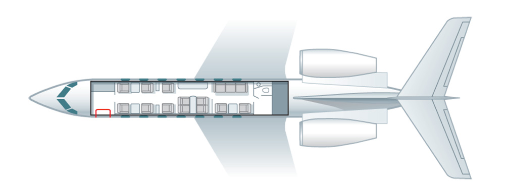 Floor plan of Gulfstream G550