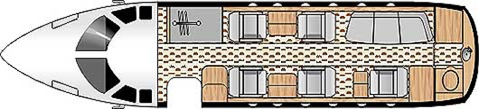 Floor plan of Hawker 1000