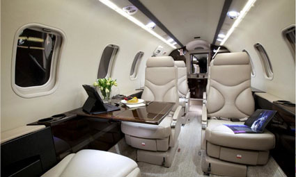 Interior of Learjet 40