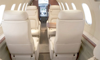 Interior of Learjet 45