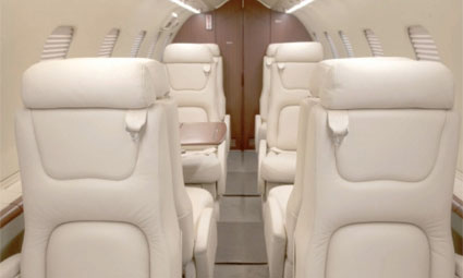 Interior of Learjet 45