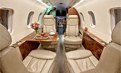 Interior of Learjet 45XR