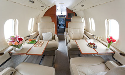 Interior of Learjet 55B