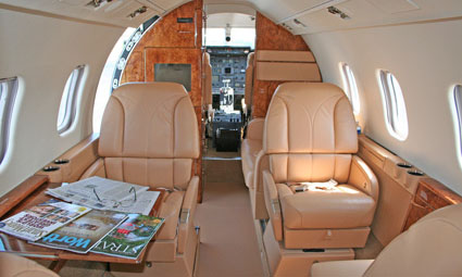 Interior of Learjet 55B