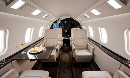 Interior of Learjet 60