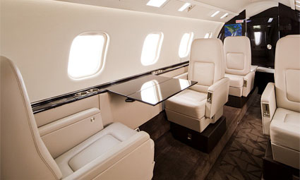 Interior of Learjet 60