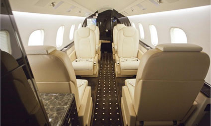 Interior of Learjet 60XR