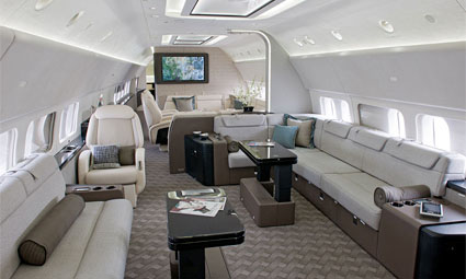 Interior of Boeing Business Jet